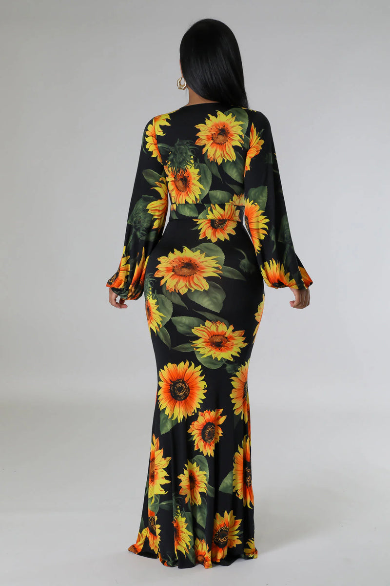 Sunflower Bloom Maxi Dress