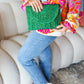 Emerald Green Woven Clutch