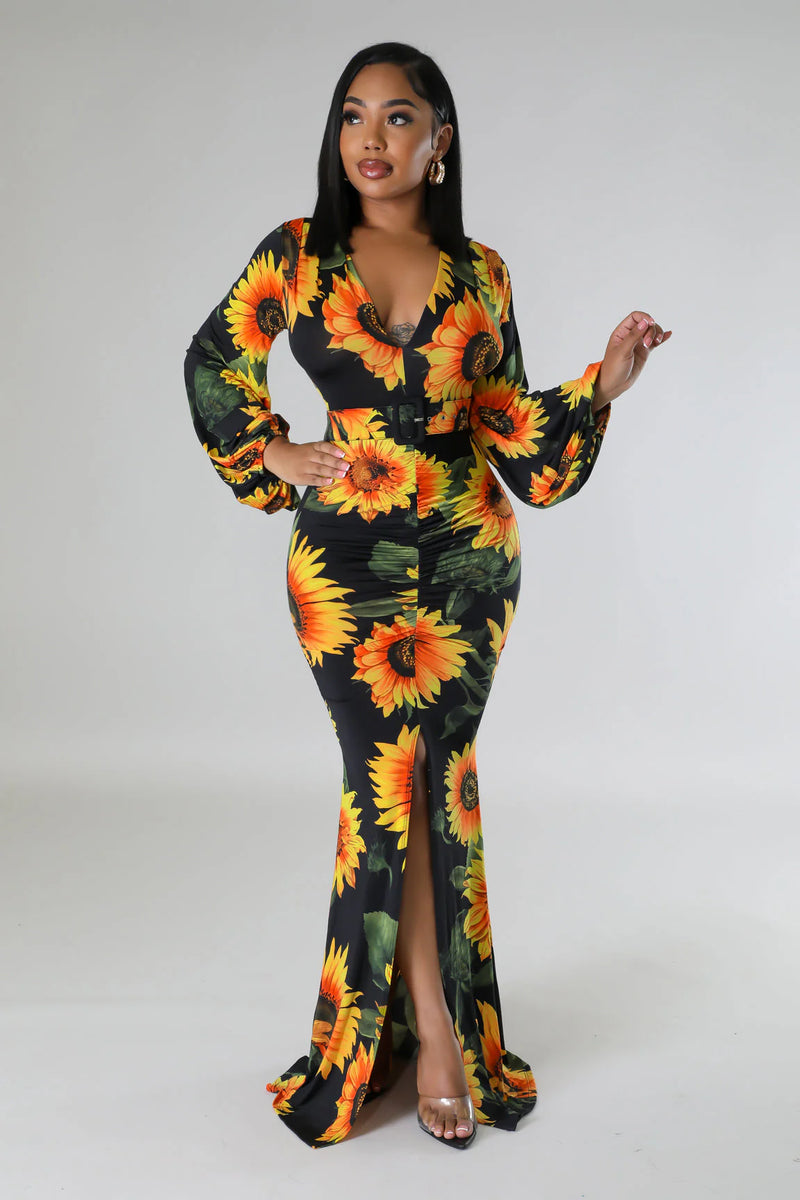 Sunflower Bloom Maxi Dress