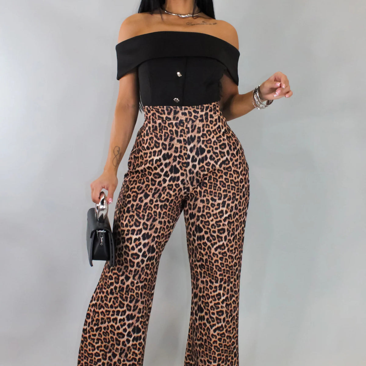 High-Rise Leopard Wide-Leg Pants