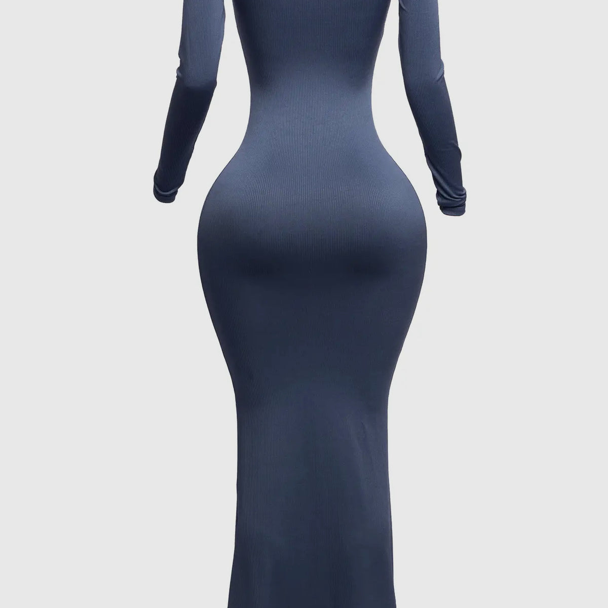 Ribbed Long Sleeve Mermaid Maxi Dress