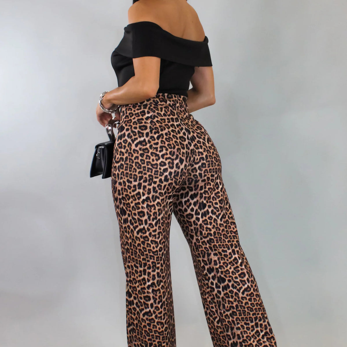High-Rise Leopard Wide-Leg Pants