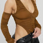 High Leg Cut Ruched Mesh Bodysuit.