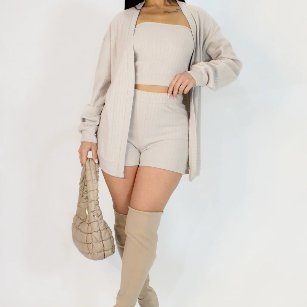 Ribbed 3-Piece Lounge Set