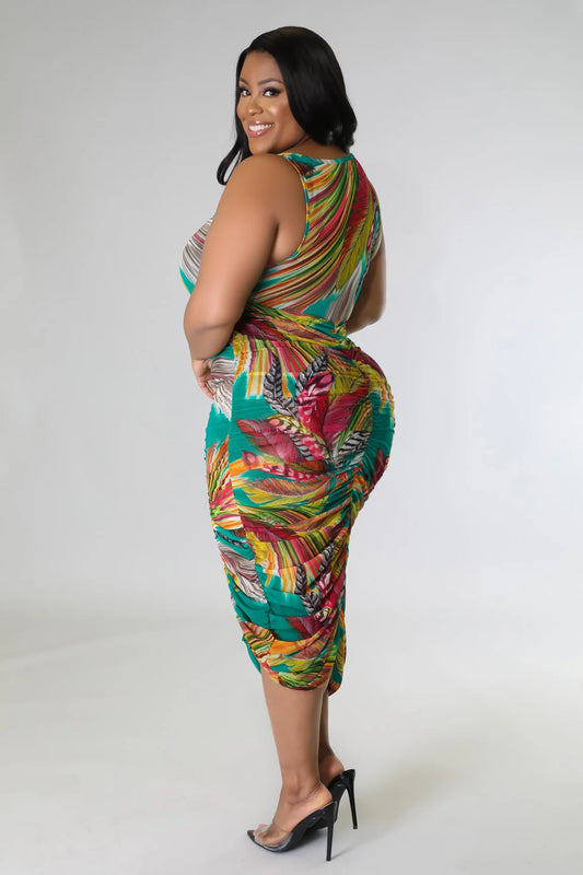 Sheer Plus Midi Dress