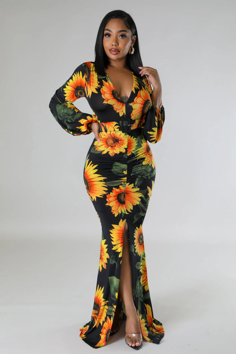 Sunflower Bloom Maxi Dress