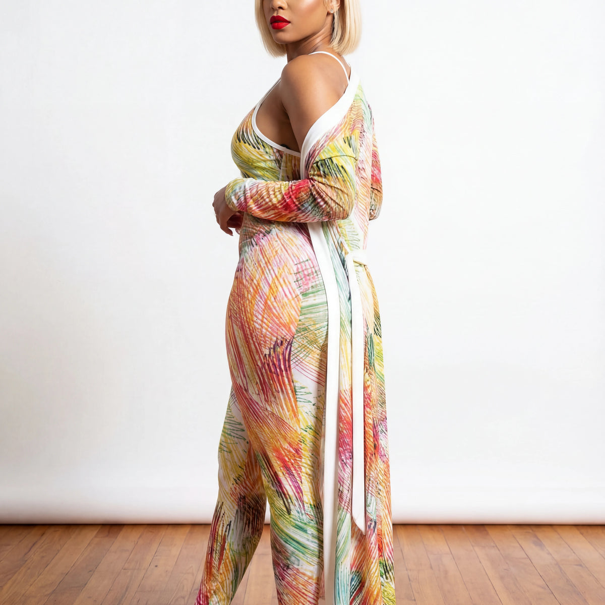 Fitted Jumpsuit With Matching Coverup Set