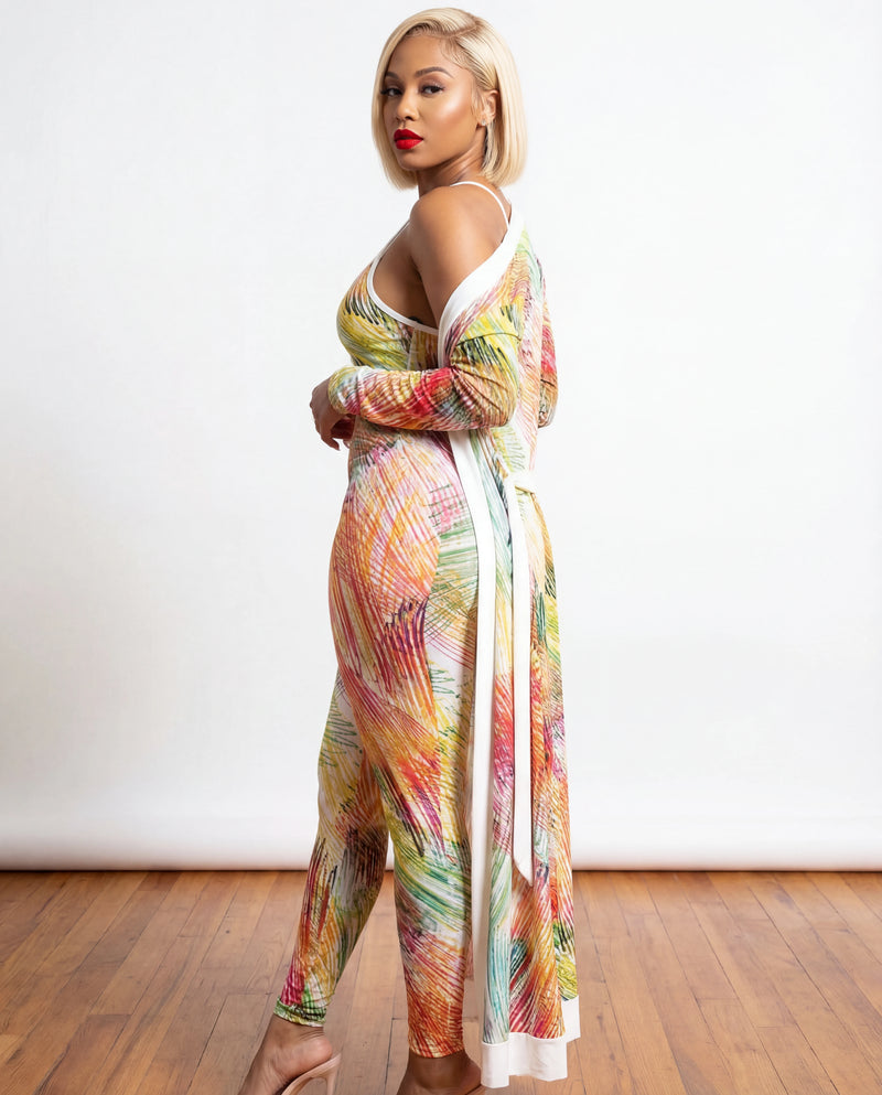 Fitted Jumpsuit With Matching Coverup Set