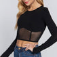 Mesh Front Crop Top