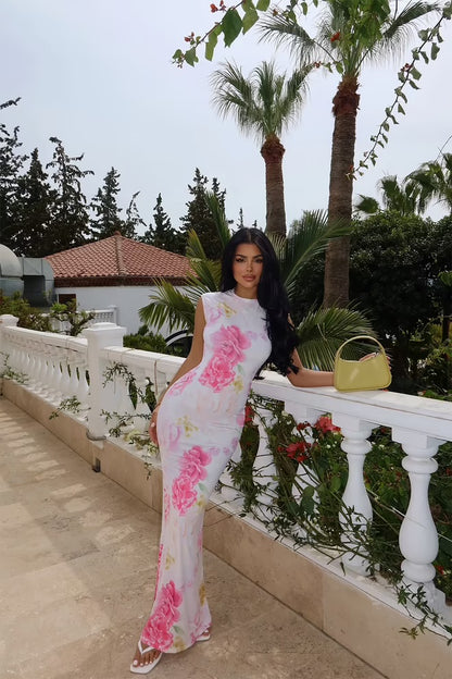 White Samsara Floral Print Dress