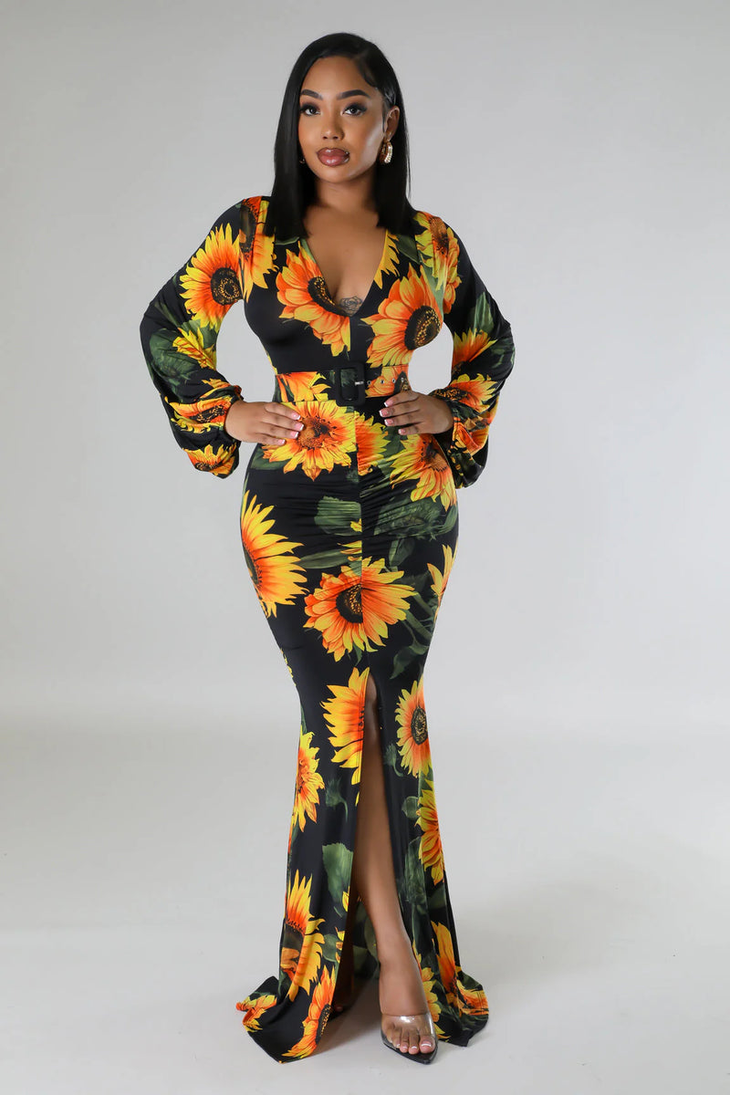 Sunflower Bloom Maxi Dress