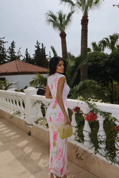 White Samsara Floral Print Dress