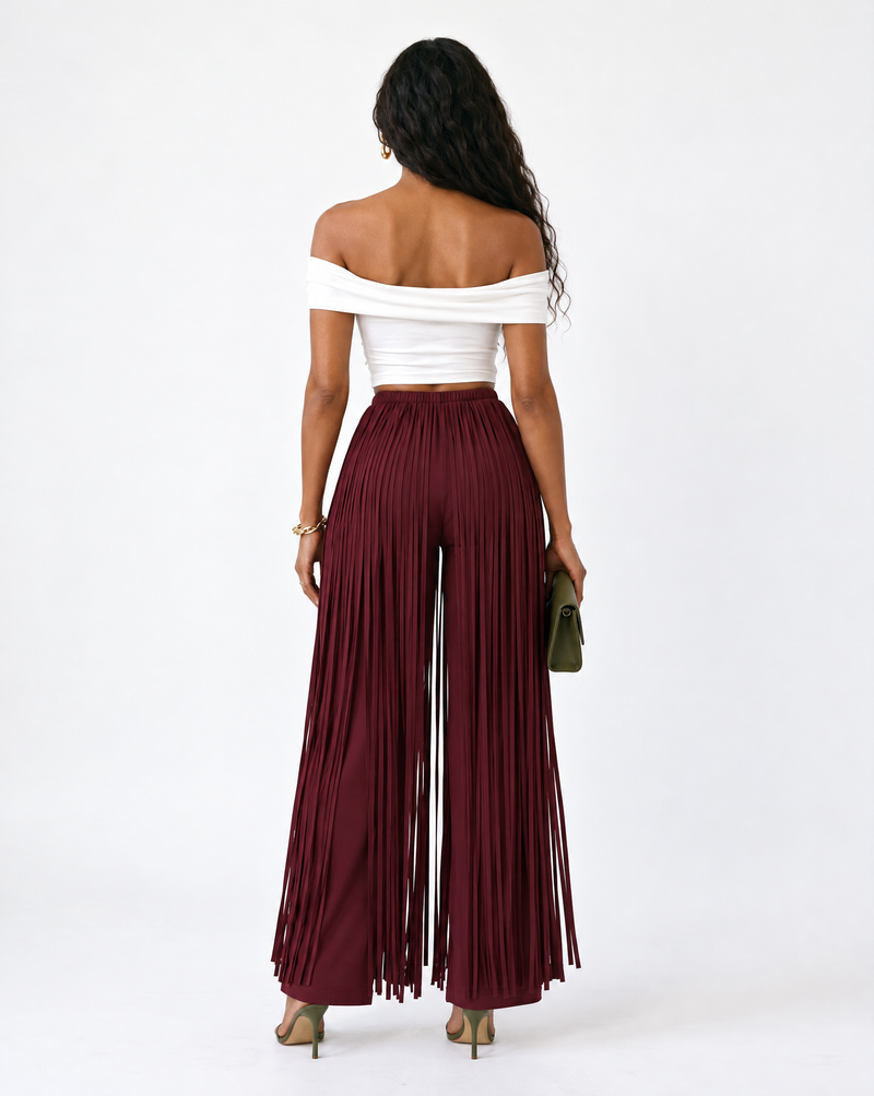 Fringe Palazzo Pants