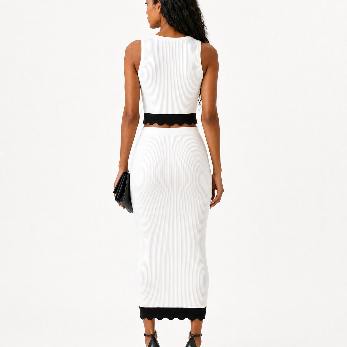Monochrome Skirt Set