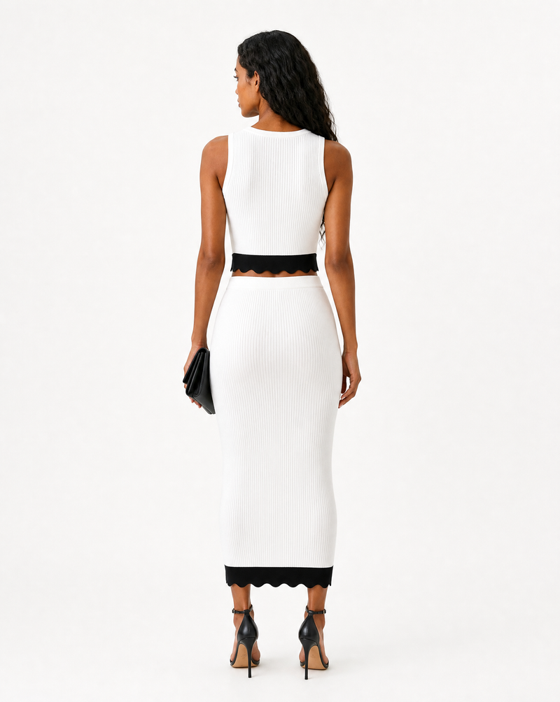 Monochrome Skirt Set
