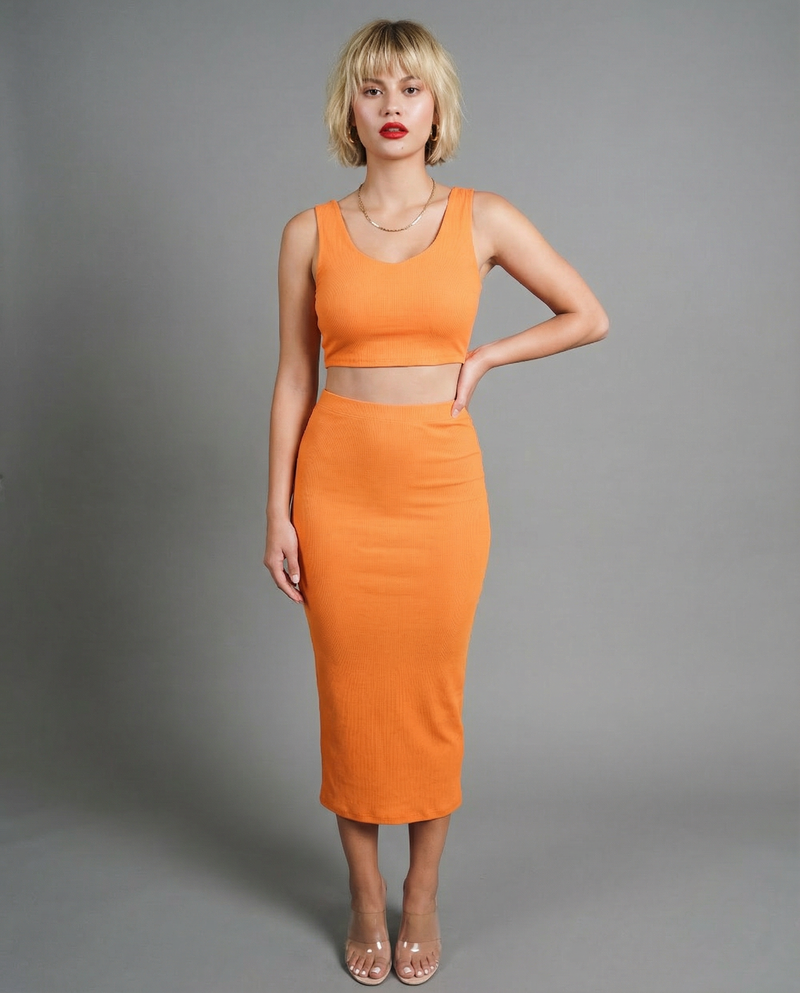 Just Peachy 2 piece skirt set