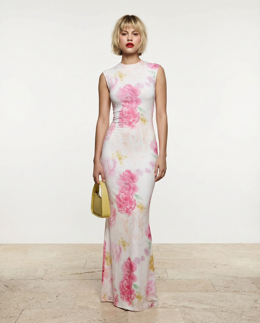 White Samsara Floral Print Dress