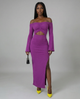 Flared Sleeves Off Shoulder Maxi Dress