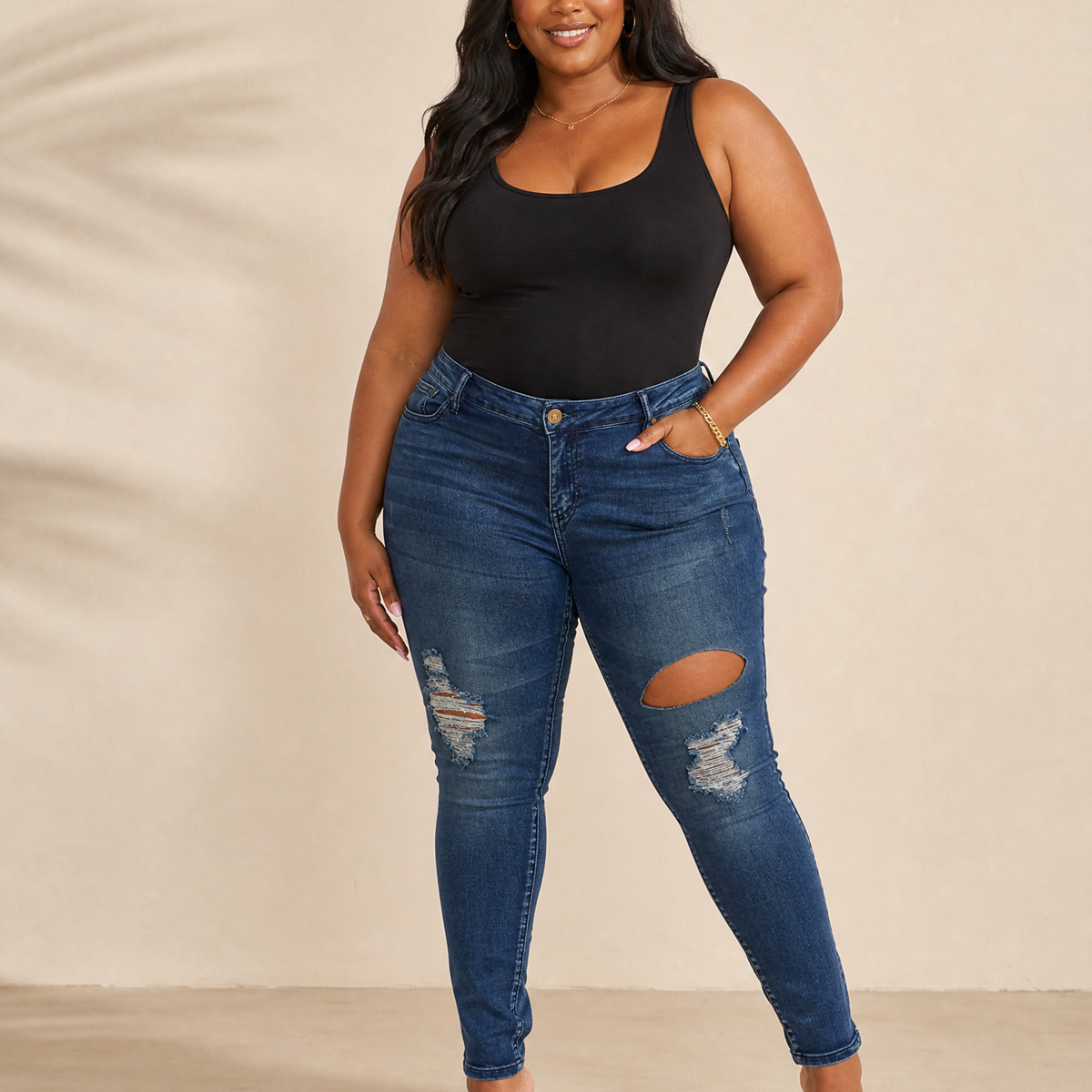 Low Rise - Dark Blue Denim Pants