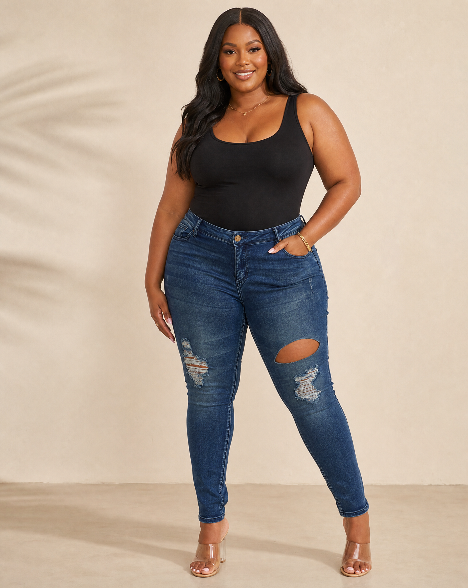 Low Rise - Dark Blue Denim Pants