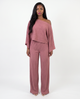 Off Shoulder Wide Leg Pants Set