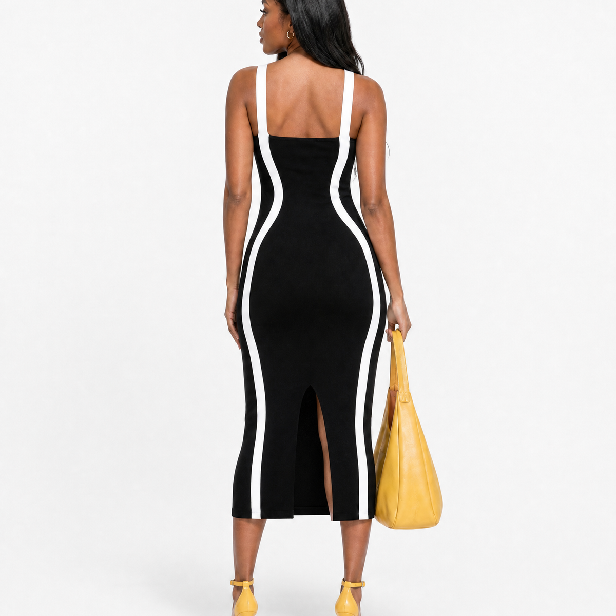Curve Appeal Contrast Trim Midi Dress