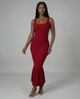 Sleeveless ribbed mermaid bubble hem dress