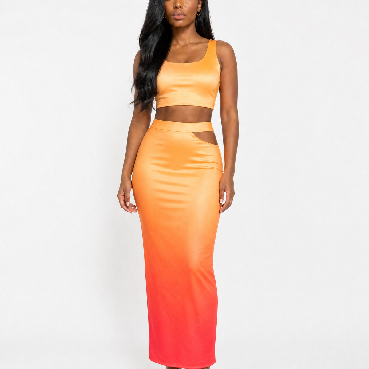Ombre Cutout Skirt Set