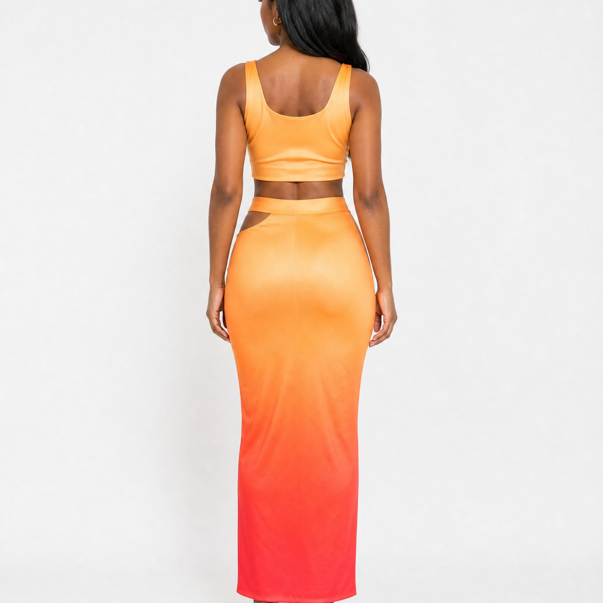 Ombre Cutout Skirt Set