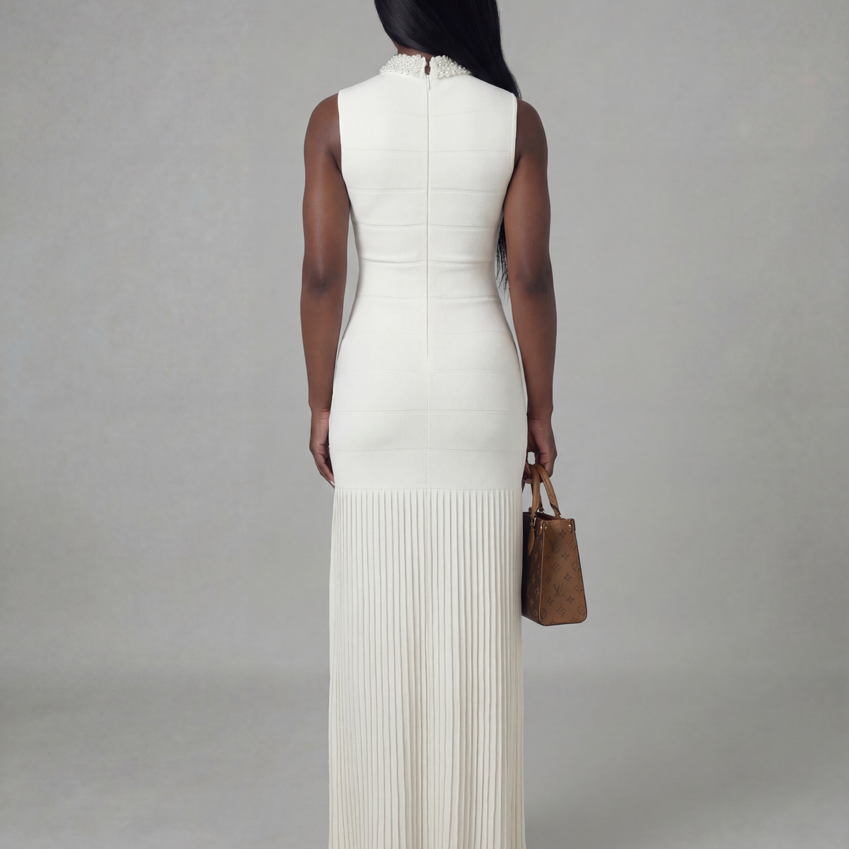 Bodycon Dress Pleated Below Waist