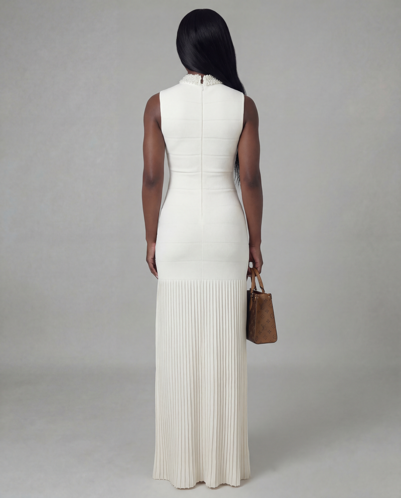 Bodycon Dress Pleated Below Waist