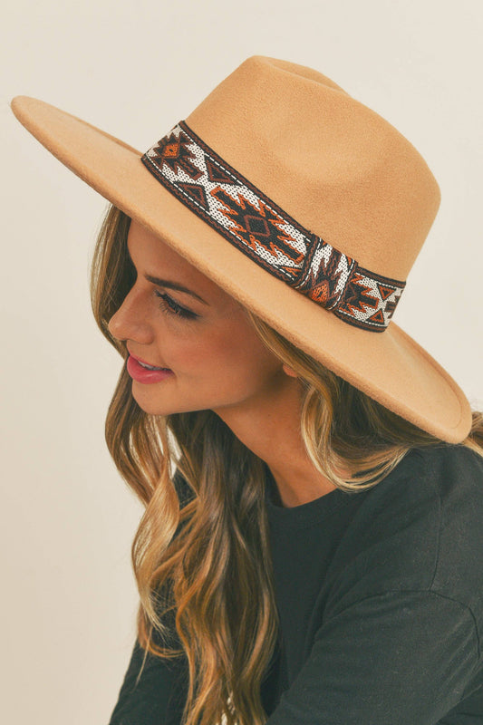 Aztec Band Felt Fedora Hat