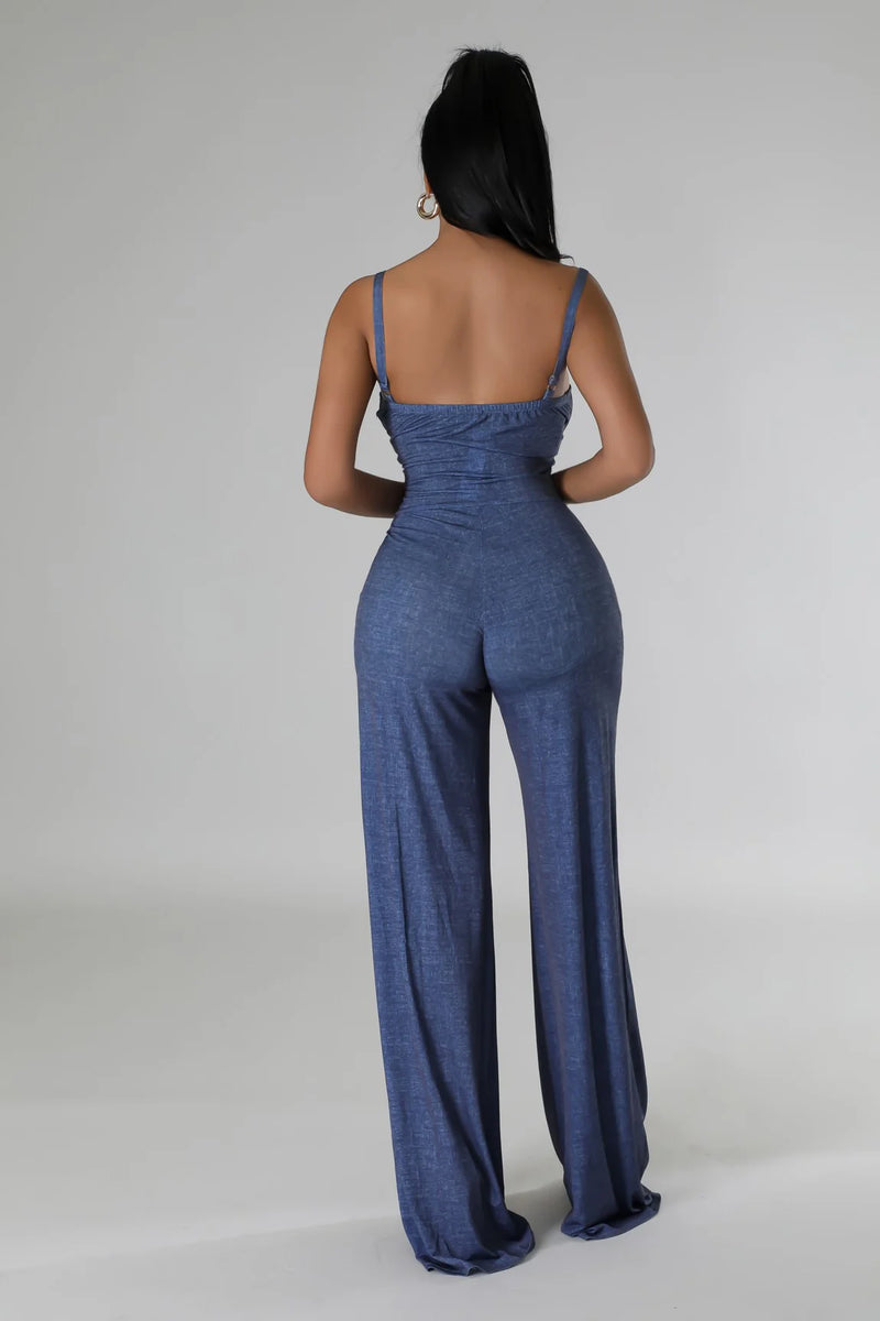 Bleu Wide Leg Jumpsuit