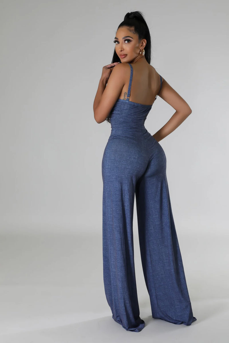 Bleu Wide Leg Jumpsuit