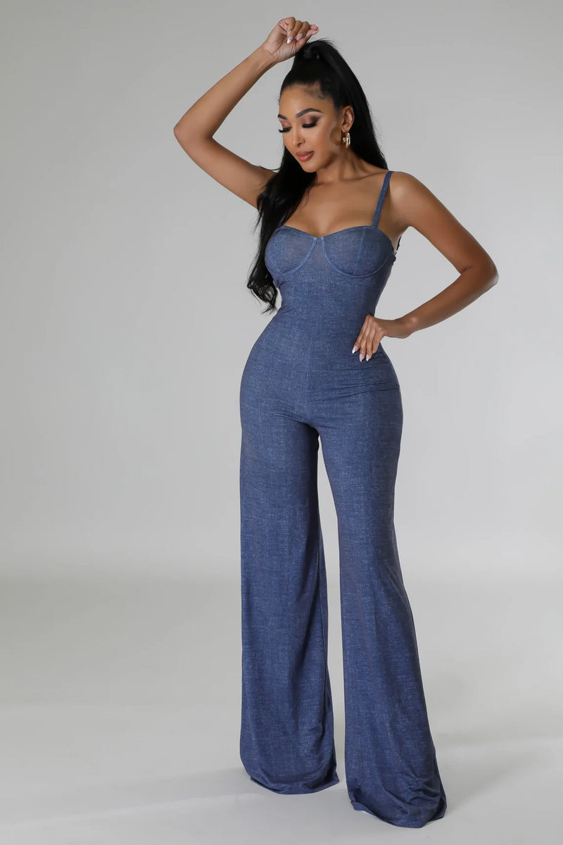 Bleu Wide Leg Jumpsuit