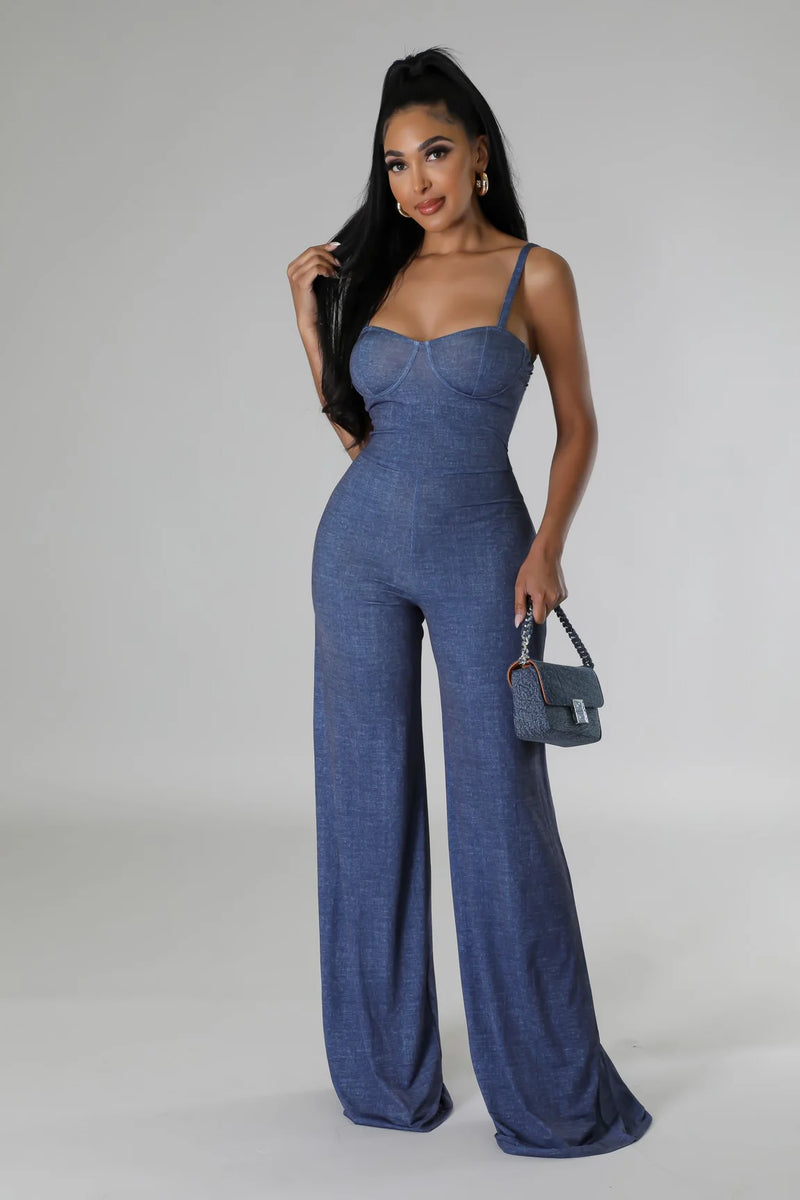 Bleu Wide Leg Jumpsuit