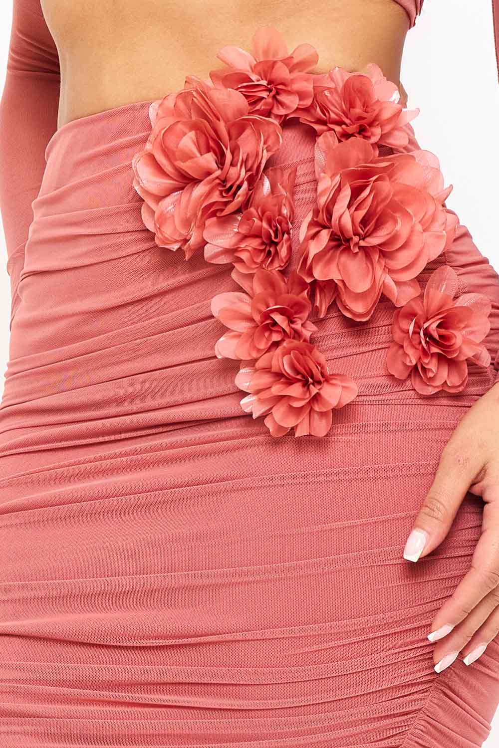 Satin Rose Skirt Set