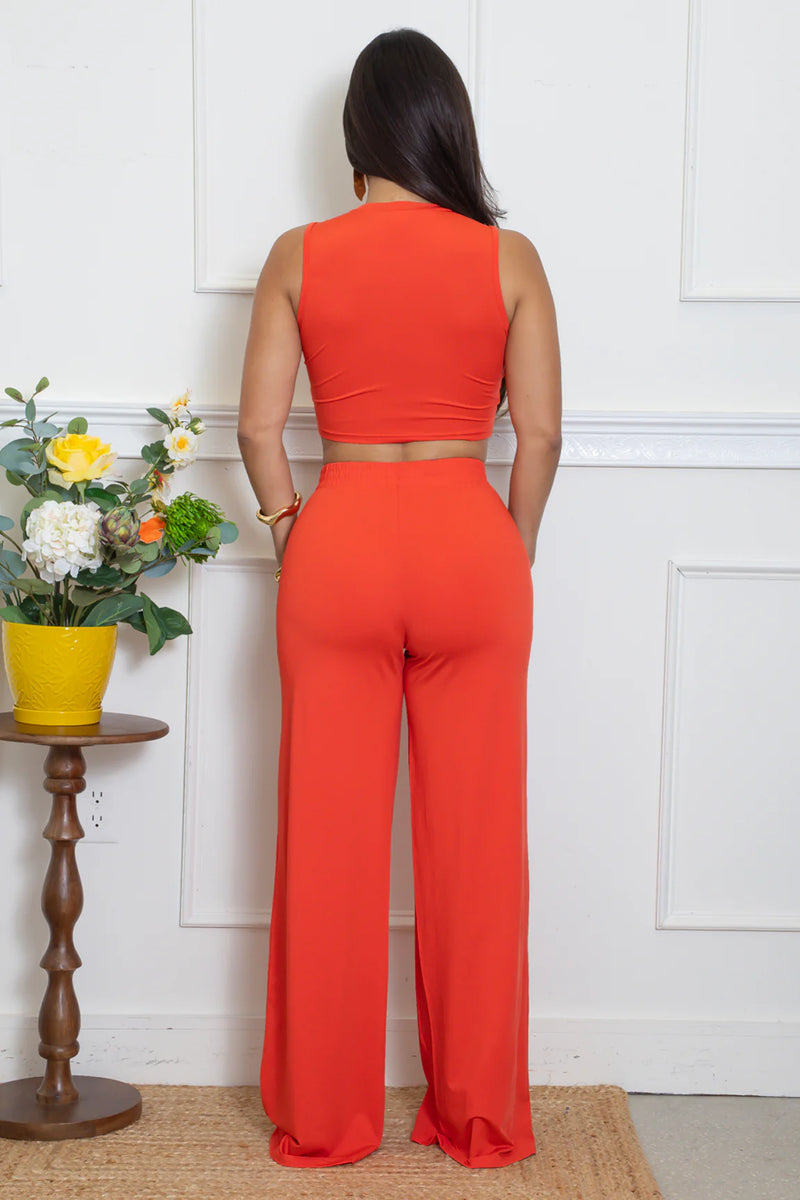 Crop Top Pants Set