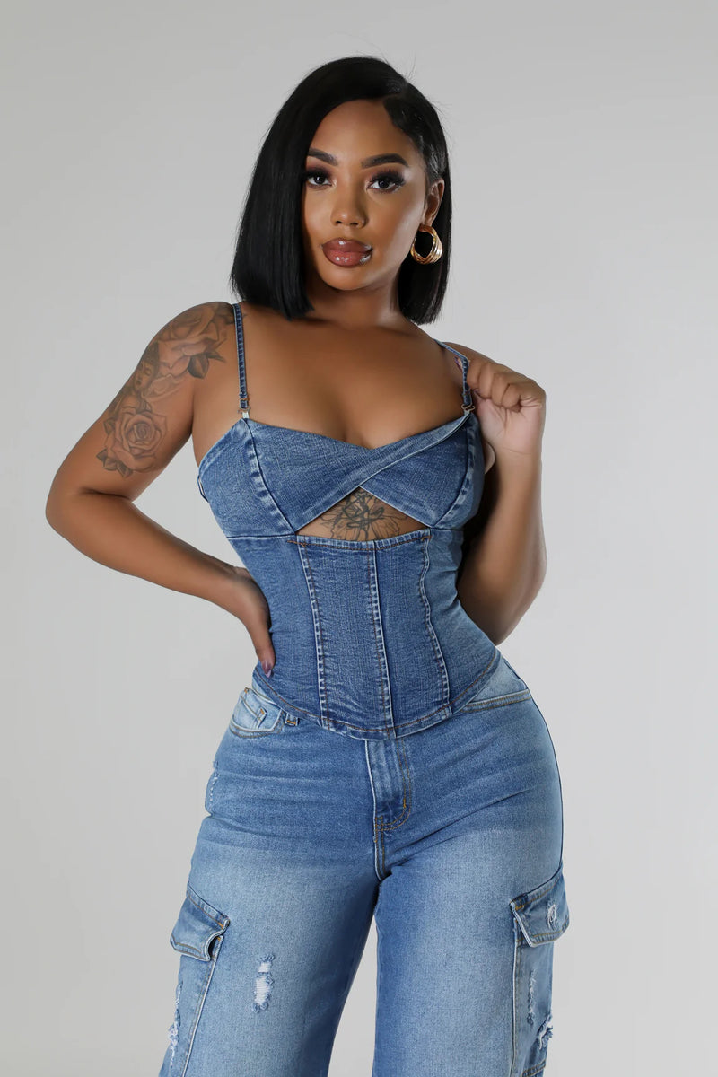 Denim Corset Top