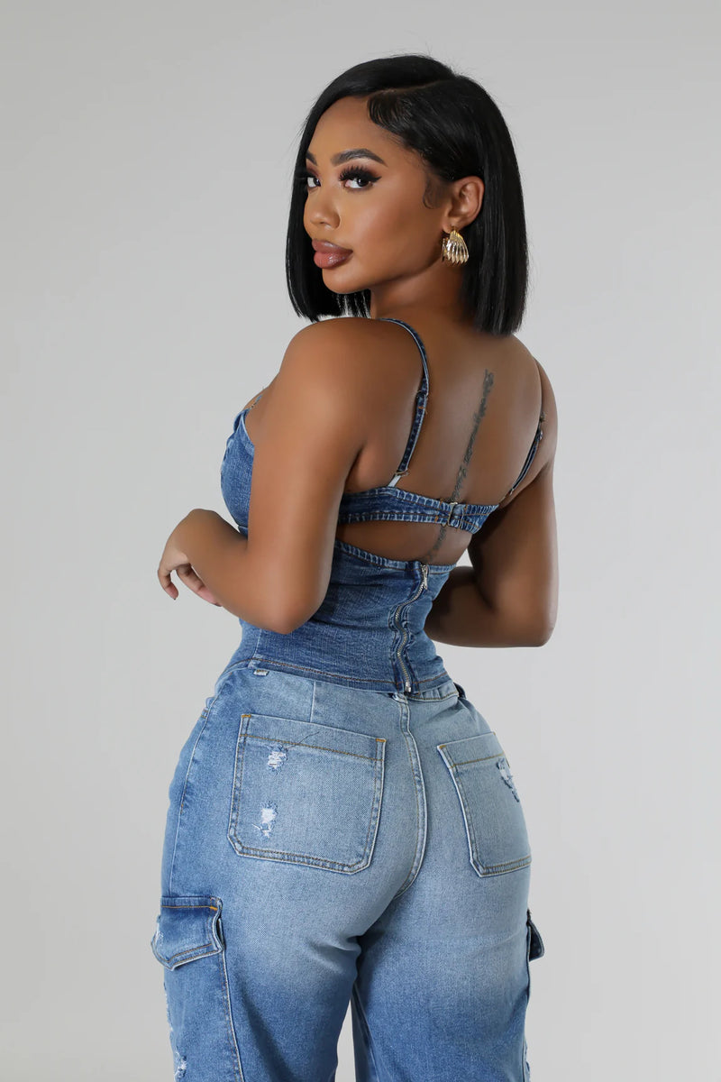 Denim Corset Top