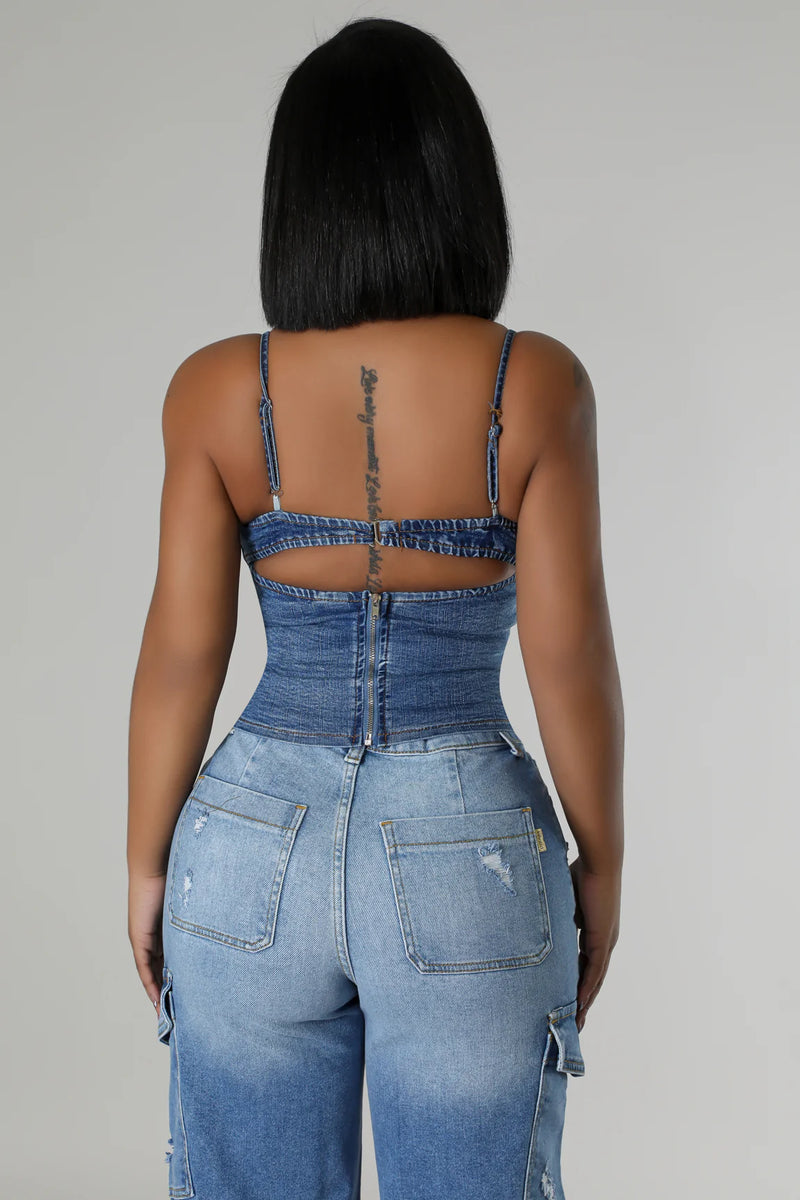 Denim Corset Top