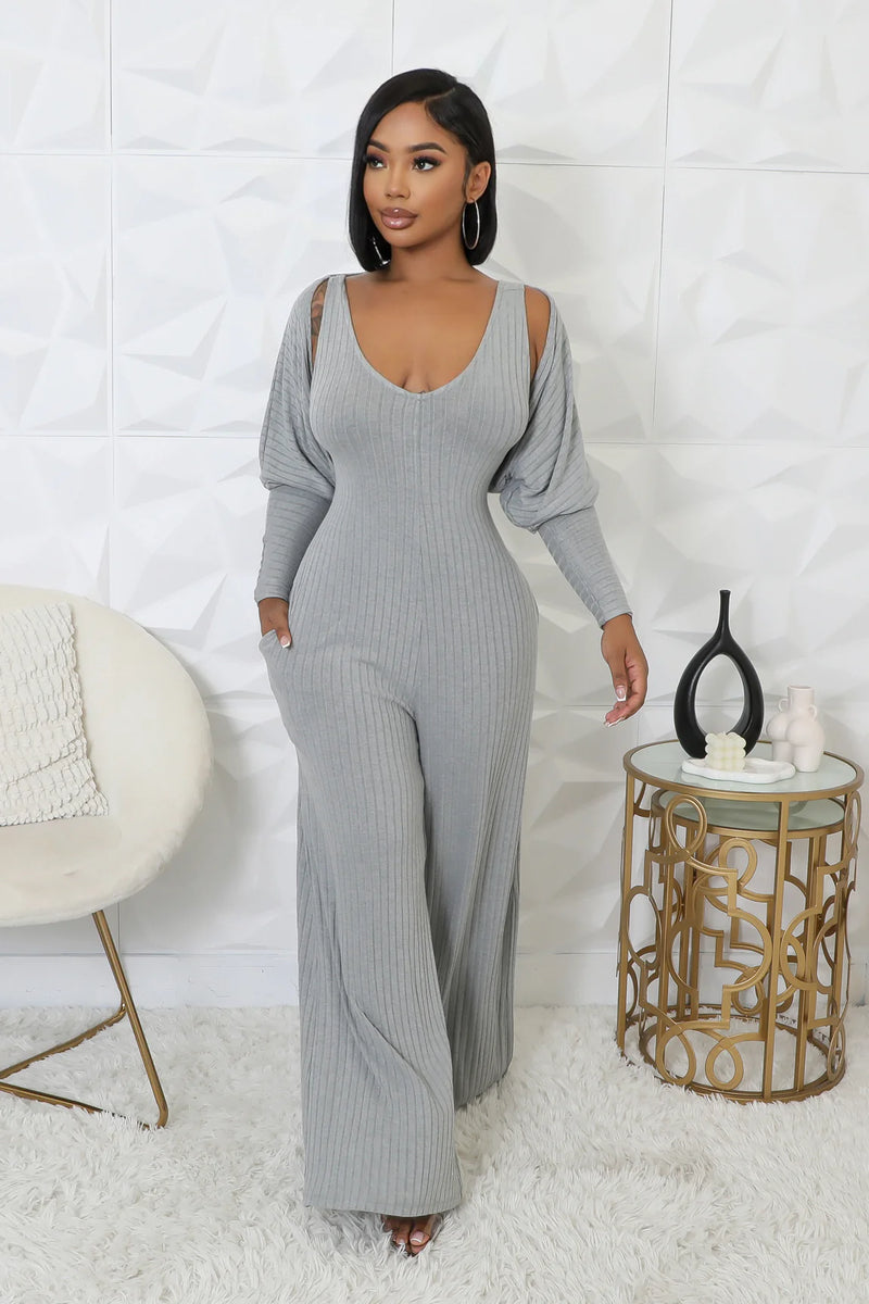 Cardigan Jumpsuit Set