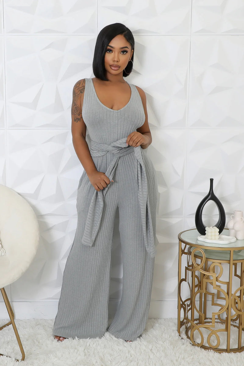 Cardigan Jumpsuit Set