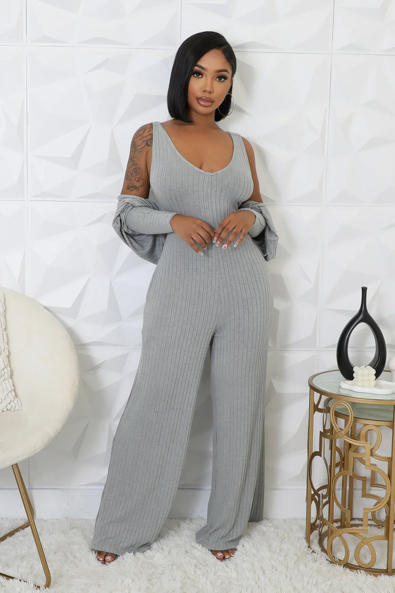 Cardigan Jumpsuit Set