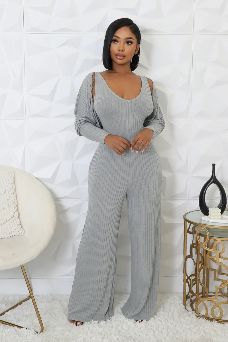 Cardigan Jumpsuit Set
