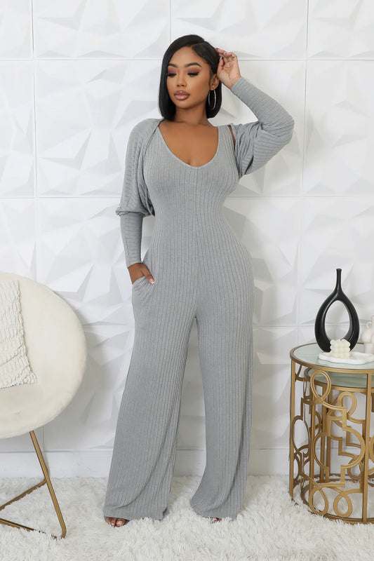 Cardigan Jumpsuit Set