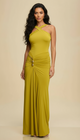 Mock Neck Drape Maxi Dress