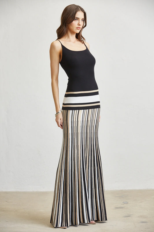 Stripe Knit Maxi Dress
