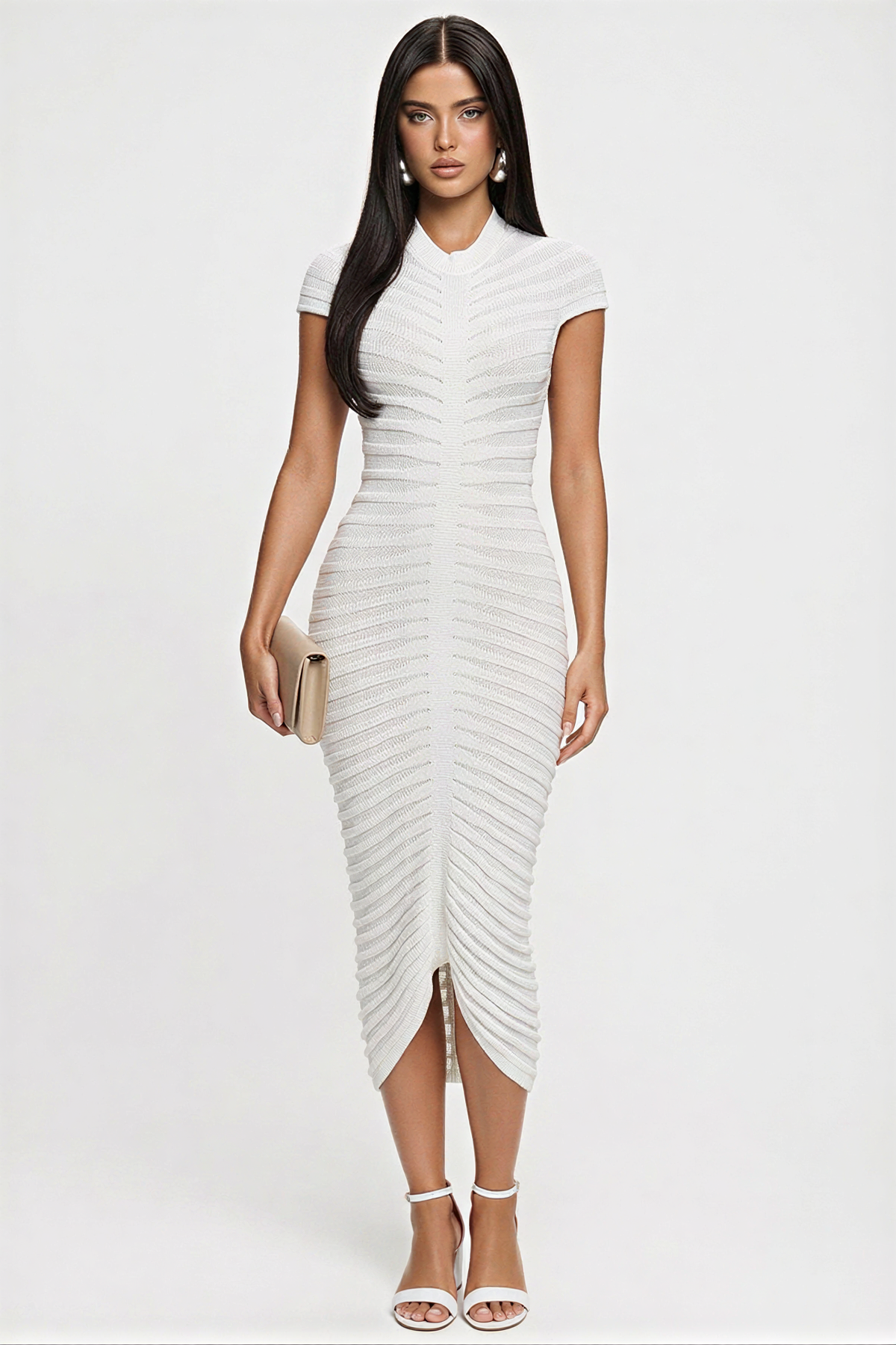 Short Sleeve Ruched Maxi Dress