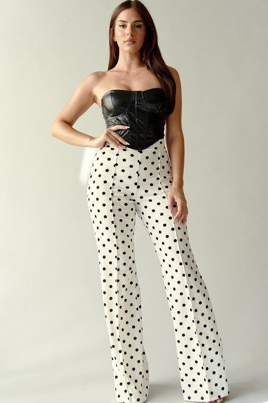 HIGH WAISTED POLKA DOT PANTS